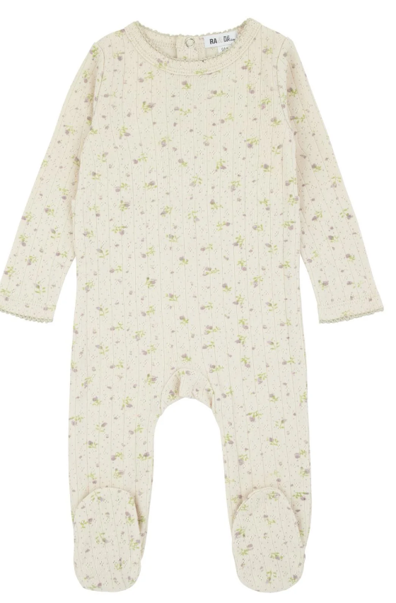 RA & DA FLORAL POINTELLE FOOTIE (3M-12M)