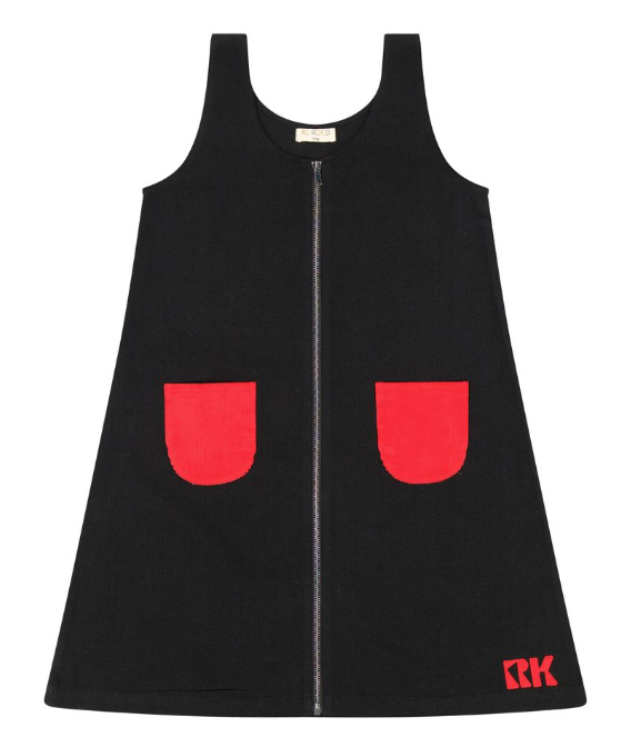 RETRO KID RUBY SLEEVELESS DRESS W/POCKETS(2-12Y)