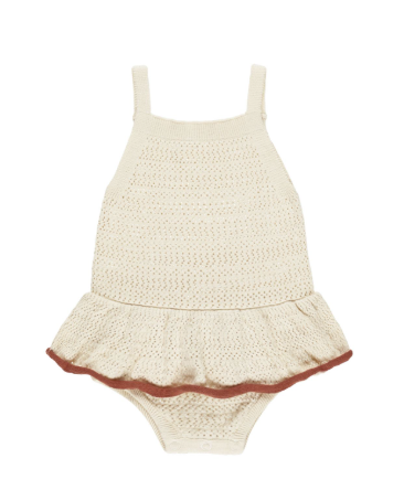 RYLEE & CRU CROCHET RUFFLE ROMPER (6M-24M)