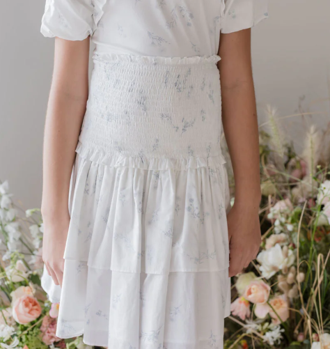 STEPH BLUE DITSY PRINT VOILE SKIRT (12-18Y)