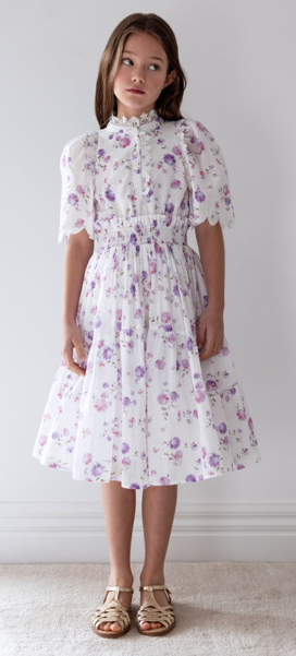 petite amalie pink cream shirred waist dress Petite Amalie Pink/Cream Shirred Waist Voile Dress