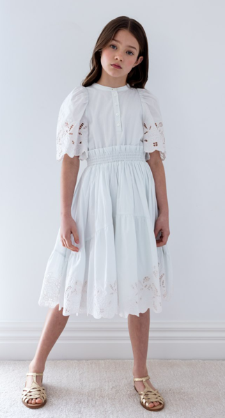 PETITE AMALIE SHIRRED EMBROIDERED DRESS (10-18Y) – Klade Children's Boutique