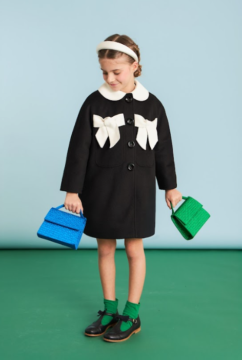 MIMISOL BOW EMBELLISHED COAT (4-16A)