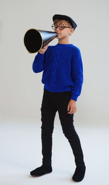 MOTU BLAISE FRONT CABLE SWEATER(2-16Y)