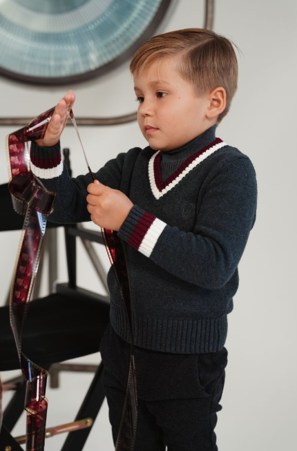 MOTU JETT VNECK STRIPED SWEATER(2-16Y)