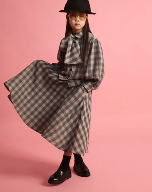 LCF CHECK BOW BLOUSE (12-M)