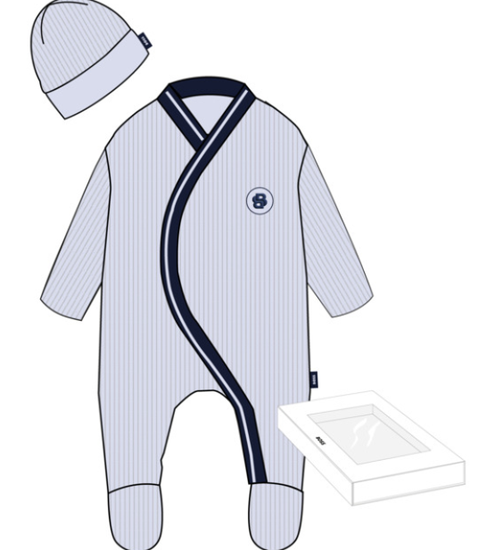 HUGO BOSS FOOTIE & HAT SET (1M-6M)