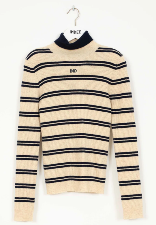 INDEE TWIST TURTLENECK W/STRIPES (XXS-L)