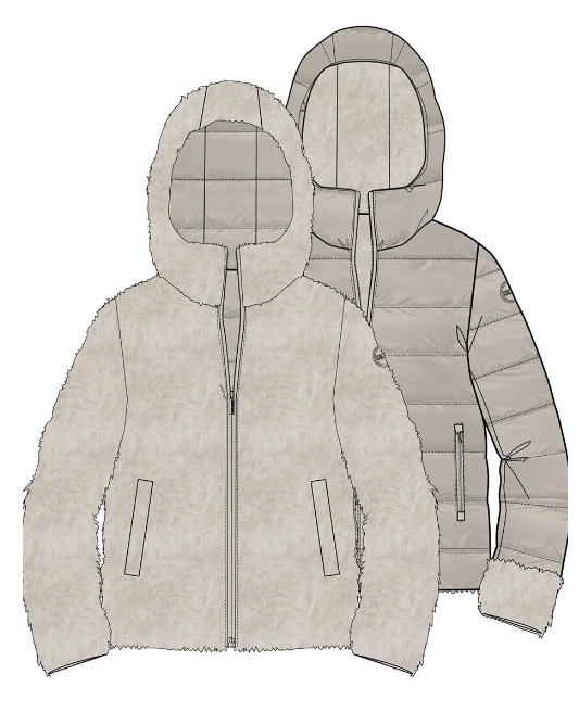 COLMAR REVERSIBLE FUR JACKET W/HOOD(4-12Y)