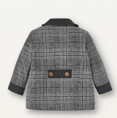 POPELIN WOOLLEN DOUBLE BREASTED COAT (18M-5Y)