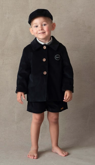 POPELIN VELVET COAT W/LAPEL (18M-5Y)