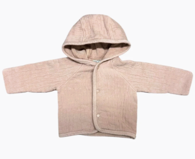 BEBE ORGANIC LUMI CHENILLE JACKET W/BONNET (3M-9M)