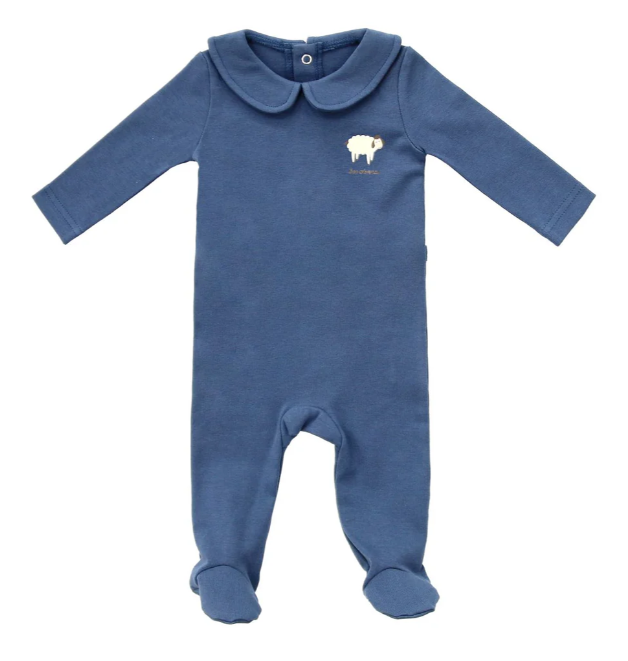 COCO BLANC COLLARED FOOTIE PAJAMAS (3M-12M)