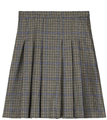 TANGERINE HOUNDSTOOTH PLEATED MIDI SKIRT (10-16Y)