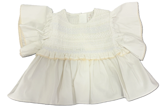 TIA CIBANI OPHELIA SMOCKED BLOUSE (3M-24M)