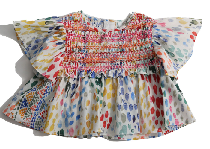 TIA CIBANI BABY SOFIA SMOCKED BLOUSE (6M-24M)