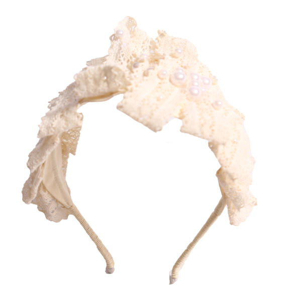 TIA CIBANI GAEL SCROOLED LACE TIARA (OS)