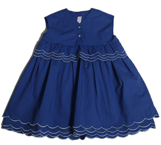 TIA CIBANI LAUREL SCALLOPED SHIRT DRESS(2-16Y)