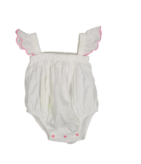 TIA CIBANI LAUREL SCALLOPED ONESIE (3M-24M)