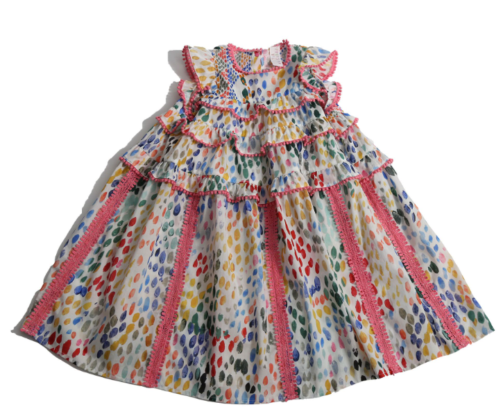 TIA CIBANI PEARL DROPPED WAIST FROCK (2-16Y)