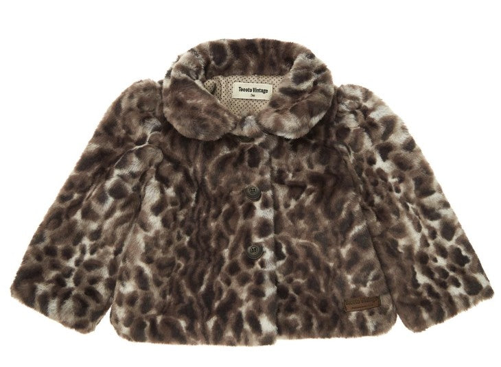 TOCOTO VINTAGE ANIMAL FUR COAT 18M 2Y
