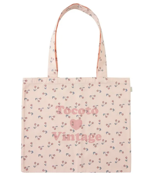 TOCOTO VINTAGE CHERRY PRINT TWILL BAG (OS)