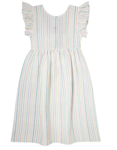 Tocoto Vintage Striped Midi Dress (2-12y) 3Y / Offwhite
