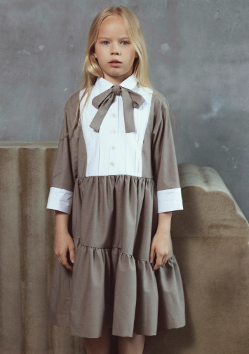 unlabel grey dress UNLABEL FW25 Douro Contrast Dress in Dark Grey