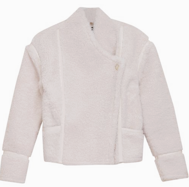 GEM LEATHER TRIM FUR JACKET (XS-XL)