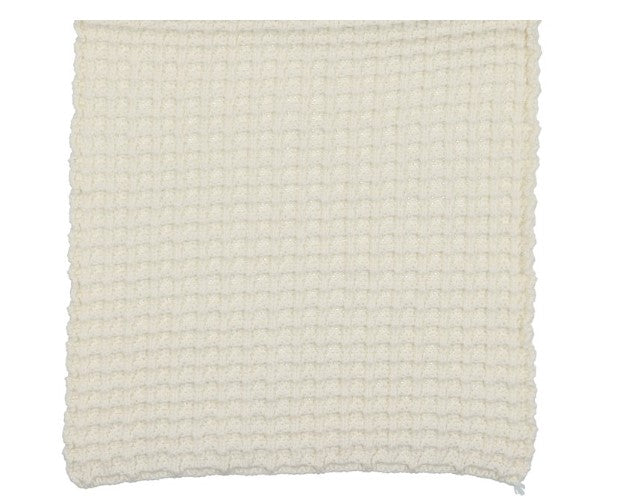 PELUCHE CROCHET WAFFLE KNIT BLANKET (OS)