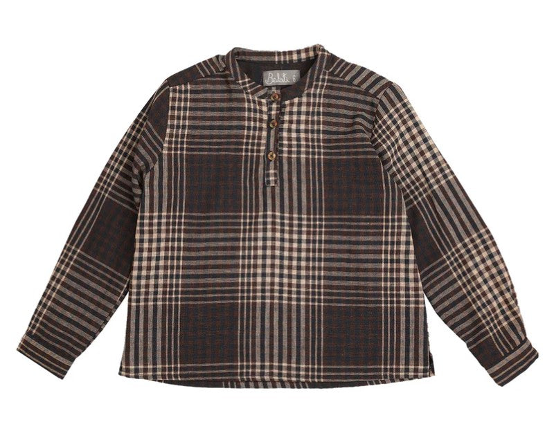 BELATI LARGE PLAID WOOL SHIRT (2Y-8Y)