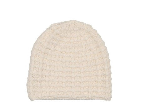PELUCHE CROCHET WAFFLE KNIT BEANIE (OS)