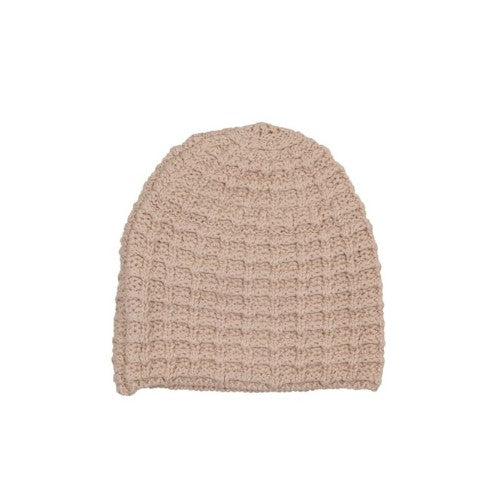 PELUCHE CROCHET WAFFLE KNIT BEANIE (OS)