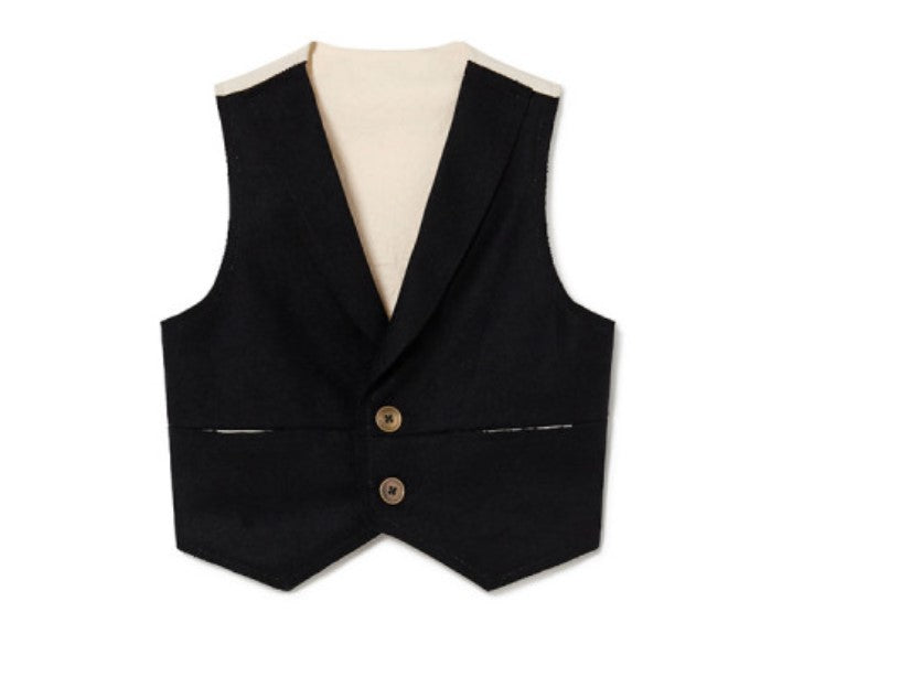 LITTLE CREATIVE FACTORY CHARCOAL WAISTCOAT (2Y-9Y)