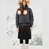 ELLABEE CANVAS BOMBER W/POMPOM(12-22Y)
