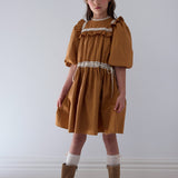 PETITE AMALIE POPLIN RIBBON LACE DRESS (3-14Y)