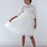 GOLD LABEL LACE PEPLUM TULLE DRESS (3-6Y)
