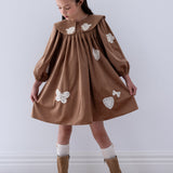 PETITE AMALIE SCATTERED APPLIQUE CORD DRESS(3-14Y)