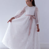 GOLD LABEL EMB CAMEO ORGANZA GOWN (3-18Y)