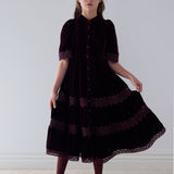 PETITE AMALIE LACE VELVET MIDI DRESS (6-18Y)
