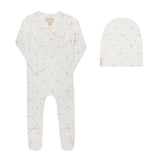 ELY & CO PRINTED FLORAL STAR FOOTIE W/BONNET (3M-6M)