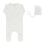 ELY & CO ROSEBUD/DIAMOND FOOTIE W/BONNET (3M-6M)