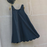 LITTLE TEMPEST TAFFETA SCALLOP HEM JUMPER W/SHIRT(2-16Y)