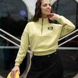 LUNA MAE YARA HALF ZIP EMBLEM SWEATSHIRT(XS-XL)
