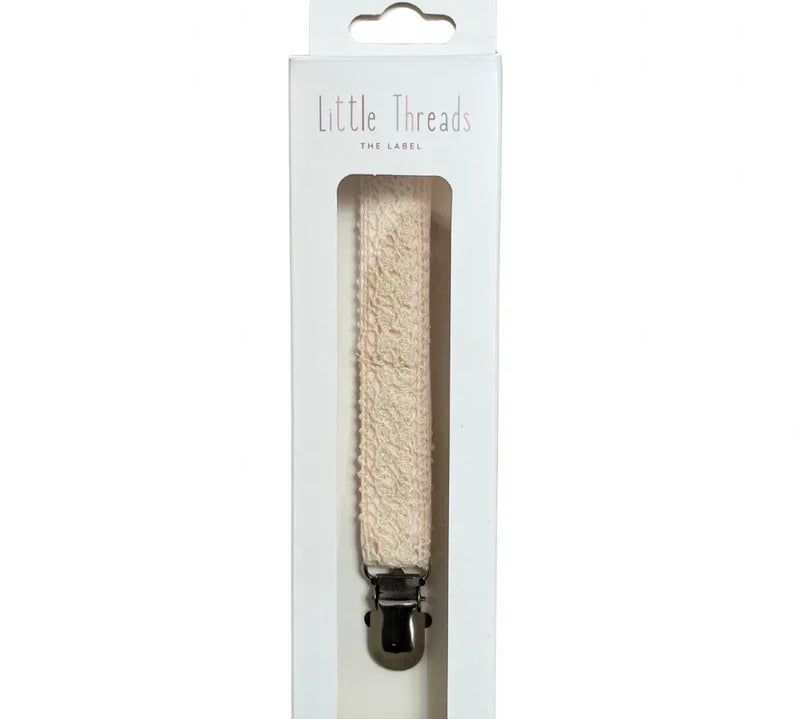 LITTLE THREADS CROTCHET RIBBON PACIFIER CLIP (OS)
