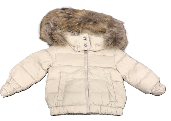 ADD DOWN JACKET DETACH HOOD NATFUR(3M-6M)