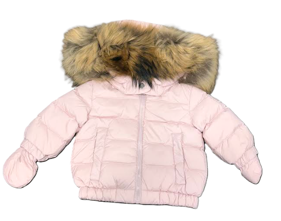 ADD DOWN JACKET DETACH HOOD NATFUR(3M-6M)