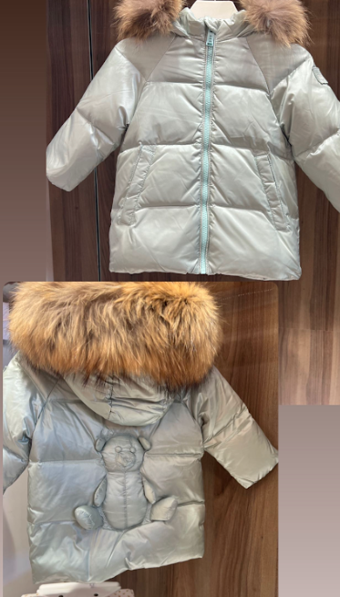 ADD FUR DOWN JACKET W/BEAR LOGO (3M-24M)