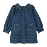 EMILIE & IDA BRODEE DENIM ROBE (2-10A)