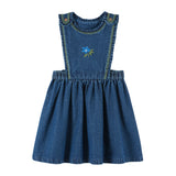 EMILIE & IDA TABLIER BRODEE DENIM ROBE (2-10A)